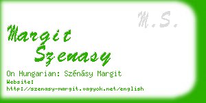 margit szenasy business card